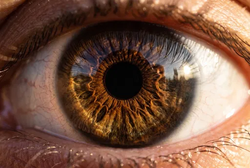 Macro Close-Up of Brown Human Eye
