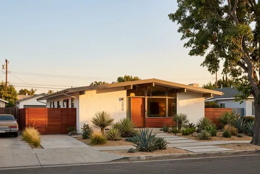 Mid-Century Modern California Bungalow at Sunset