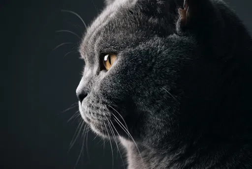 British Shorthair Cat Profile Portrait