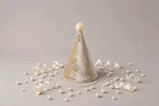 Champagne Velvet Party Hat and Pearls