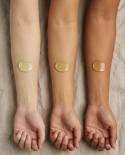 Olive Skin Forearms With Foundation Swatches