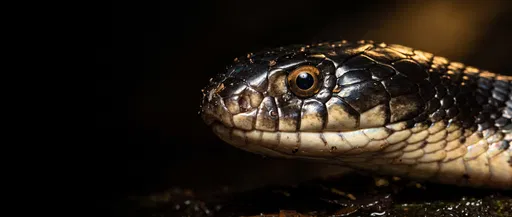 Macro Profile of Black Cobra Head