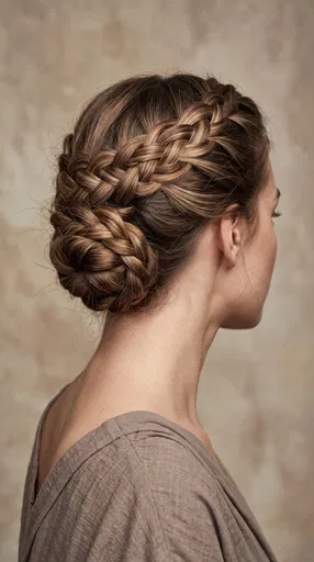 Woman With Intricate Braided Updo Hairstyle