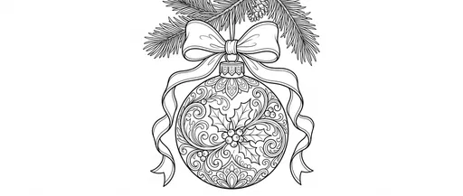 Ornate Christmas Bauble Coloring Page