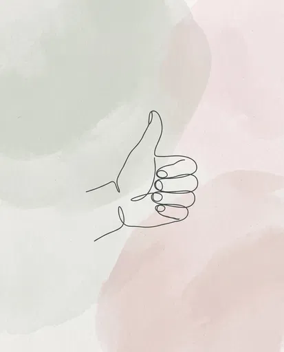 Minimalist Line Art Thumbs Up Hand