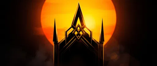 Geometric Gold Throne Crest Silhouette