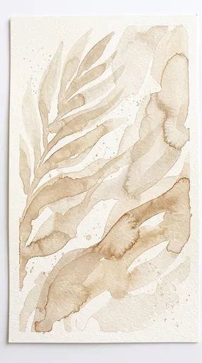 Beige Watercolor Botanical Leaf Illustration