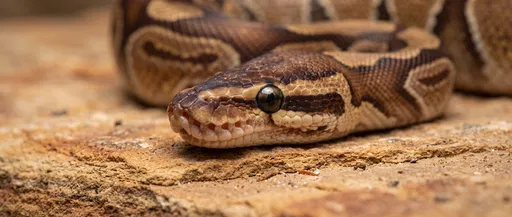 Close-up of Ball Python on Sandstone