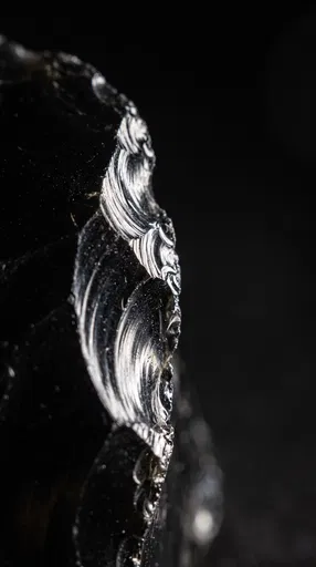 Macro Raw Black Obsidian Edge
