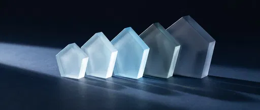 Five Frosted Acrylic Pentagon Blocks