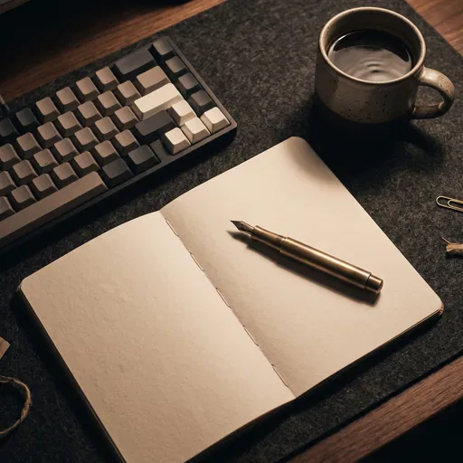 Warm Flat Lay of Minimalist Workspace