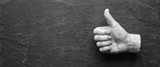 Marble Hand Thumbs Up on Slate