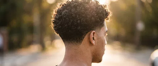 Curly Hair Low Taper Fade Portrait