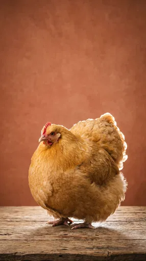 Plump Golden Hen Studio Portrait