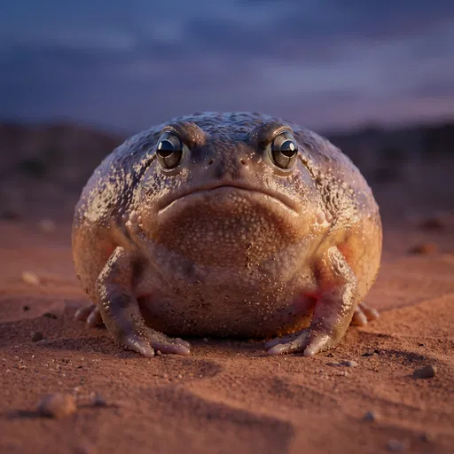 Chubby Desert Rain Frog at Twilight