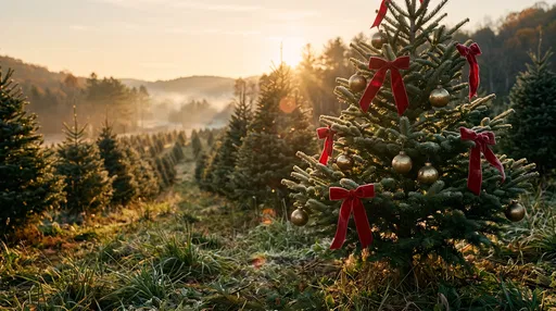 Decorated Christmas Tree at Golden Hour Farm