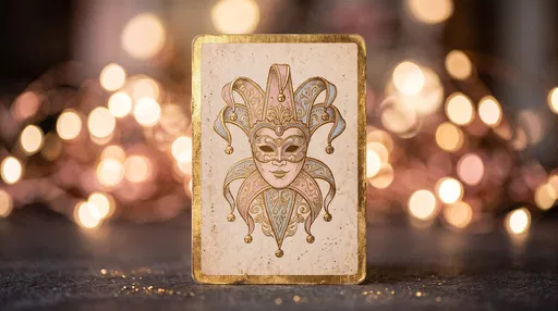Vintage Gilded Jester Playing Card