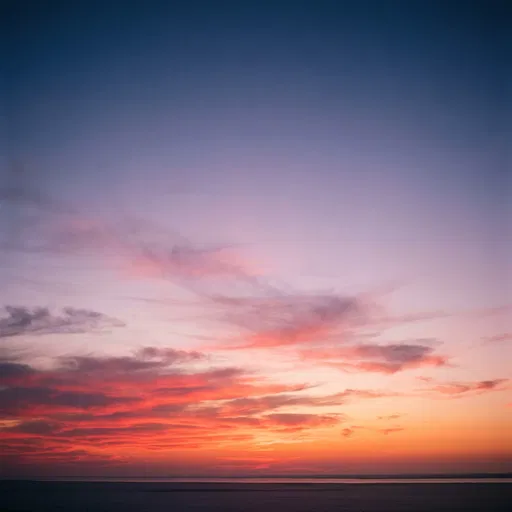 Crimson and Orange Dusk Horizon Sky
