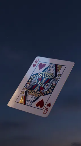 Floating Queen of Hearts Playing Card