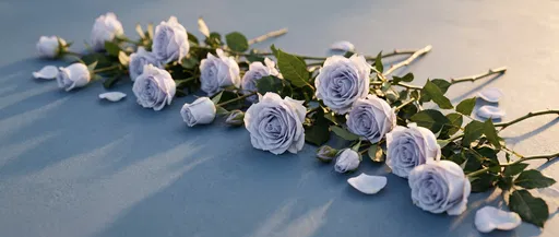 Lavender Blue Roses in Golden Light