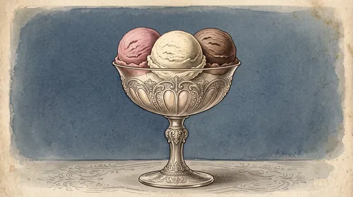 Vintage Etching of Neapolitan Ice Cream