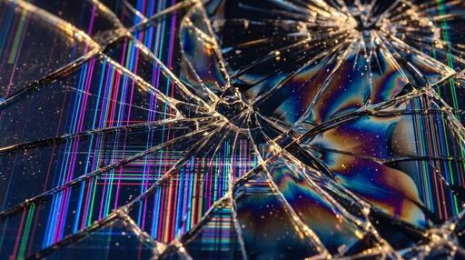 Macro Close-Up of Shattered LED Screen