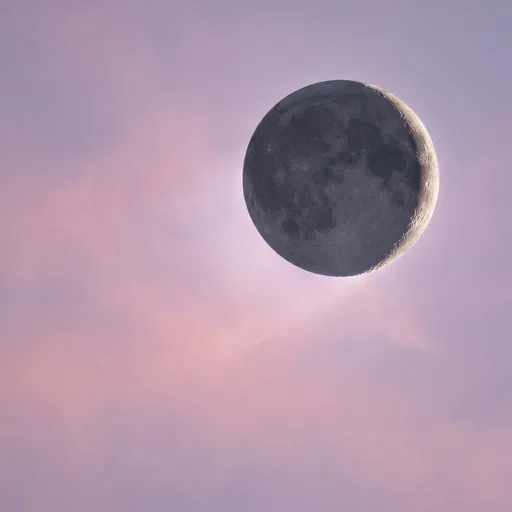 Crescent Moon in Pastel Twilight Sky