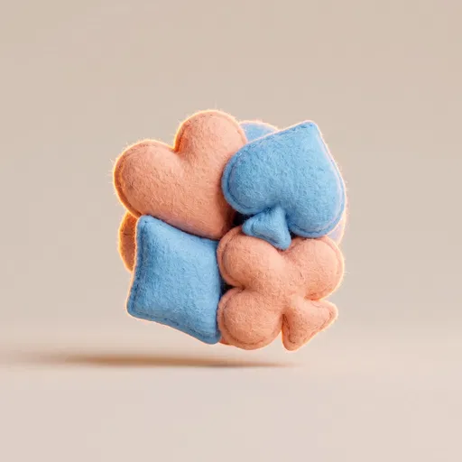 Plush Felt Playing Card Suits Cluster