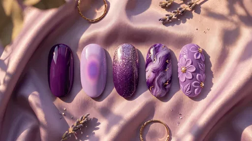 Purple Press-On Nail Art Set