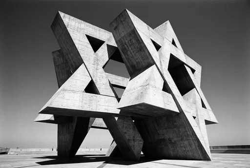 Brutalist Concrete Star of David Monument