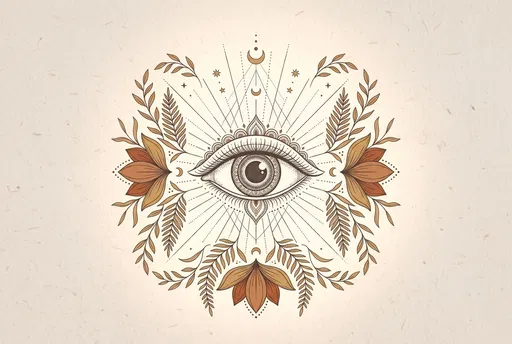 Bohemian Ornate Eye Botanical Illustration