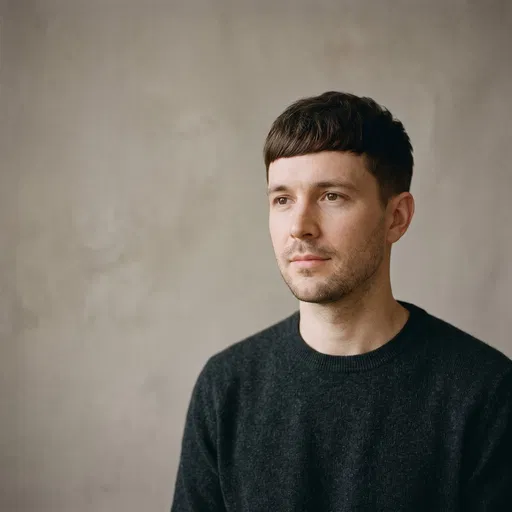 Portrait of Man with French Crop Haircut