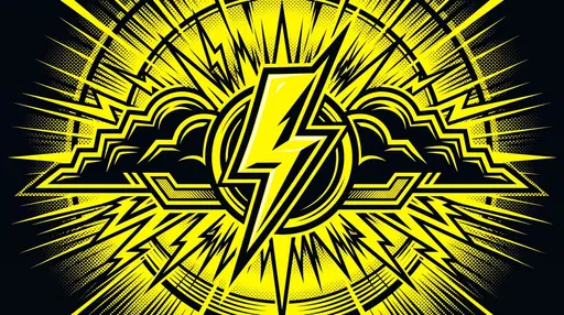 Yellow and Black Comic Lightning Emblem