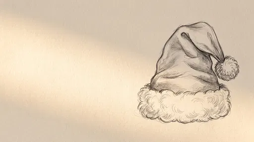 Pencil Sketch of Slouchy Santa Hat