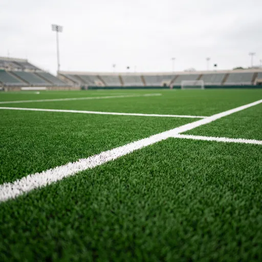 Green Stadium Turf With Painted Lines