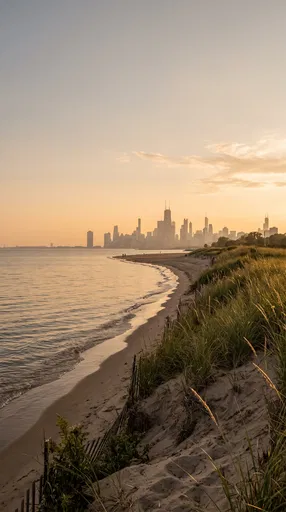 Chicago Skyline from Golden Hour Beach