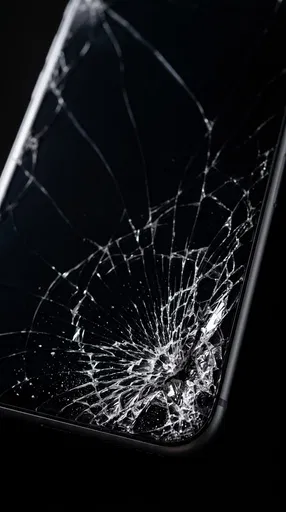 Close Up of Shattered Smartphone Screen