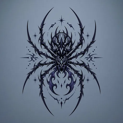 Cyber-Sigilism Spider Tattoo Flash Design