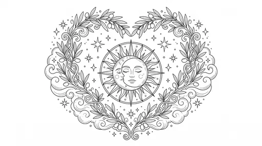 Celestial Sun and Moon Heart Wreath