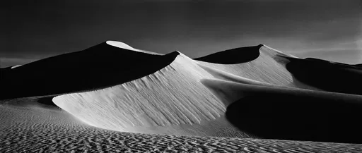 Monochrome Desert Sand Dunes in Dramatic Light