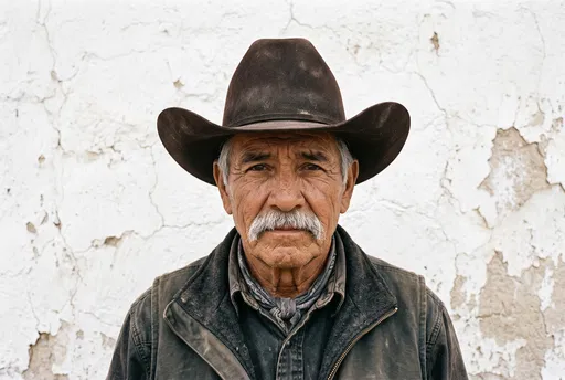 Portrait of Older Vaquero in Cowboy Hat