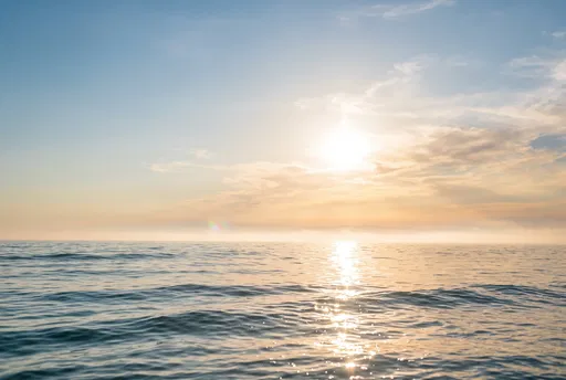 Calm Ocean Horizon at Golden Hour
