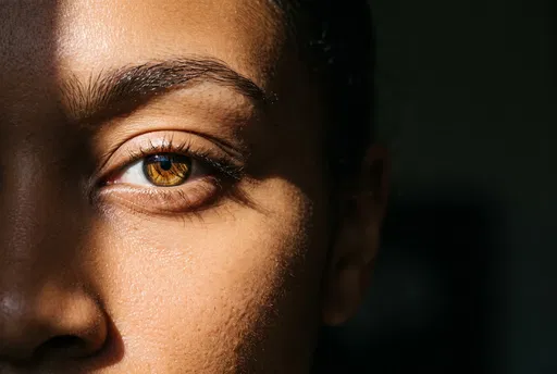 Macro Close-Up of Woman's Brown Eye