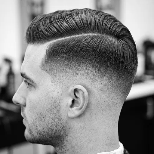 Monochrome Profile of Man With Fade Haircut
