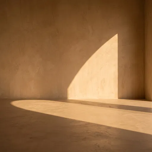 Warm Plaster Room With Sunlight
