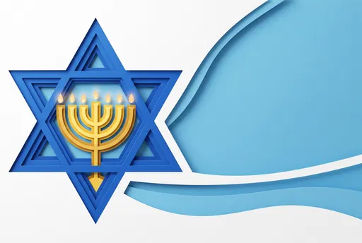 Paper Cut Star of David and Menorah