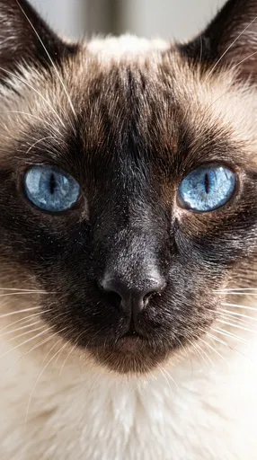 Close-Up Portrait of Siamese Cat