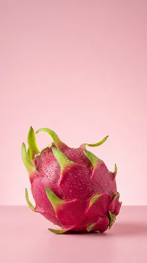 Fresh Dragon Fruit on Pink Background