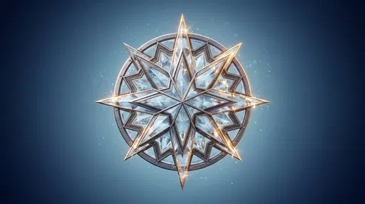 Crystalline Ice and Silver Compass Rose