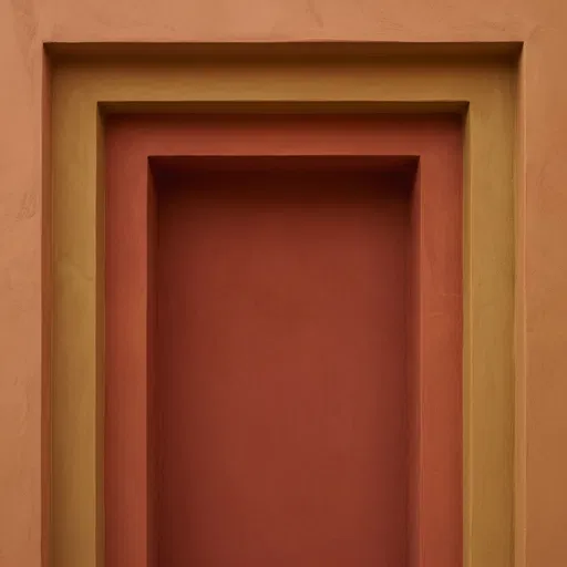 Minimalist Terracotta Stucco Recessed Alcove
